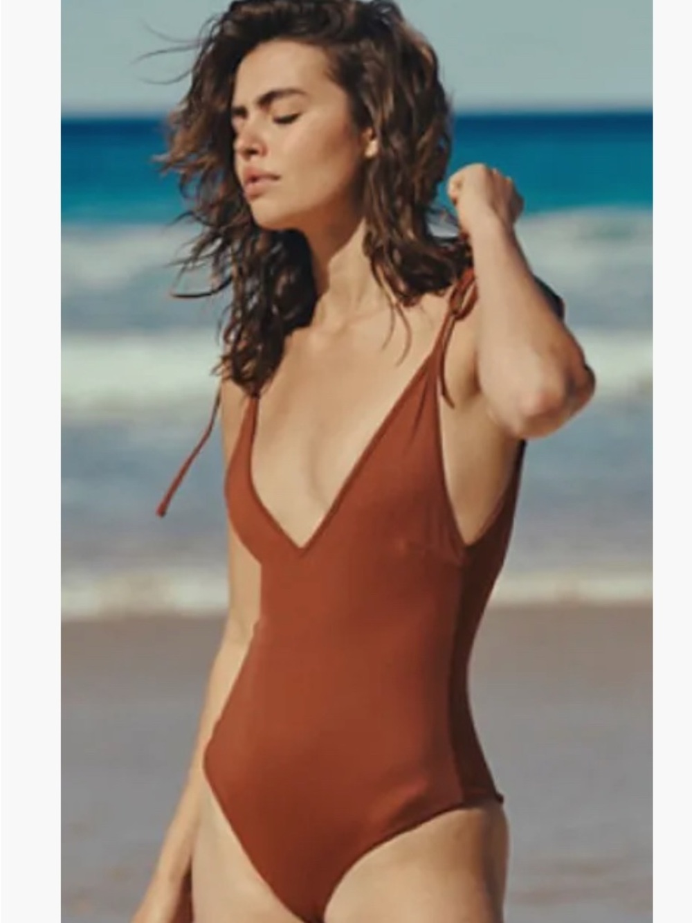 Belle The Label Deep V One-Piece Swimsuit